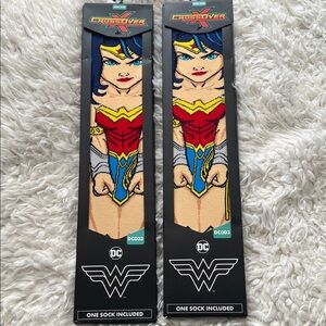 DC Wonder Woman Graphic Crew Socks in Red, Blue, Yellow